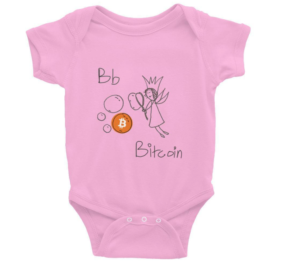 B Is For Bitcoin Onsie - CryptoMerchStore