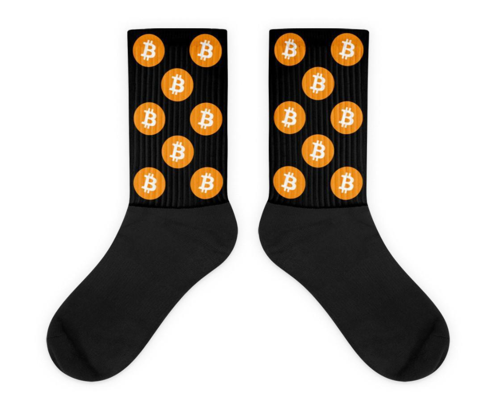 Bitcoin Socks Black - CryptoMerchStore