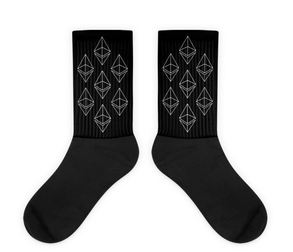 Ethereum Socks Black - CryptoMerchStore